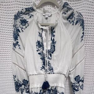 Chico’s White Floral Blouson Maxi Dress